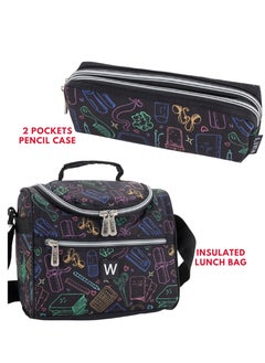 Wires 3 Piece Kids School Trolley Bag laptop compartment 2 Wheels With Lunch bag & Pencil Case  - Image 3