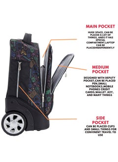 Wires 3 Piece Kids School Trolley Bag laptop compartment 2 Wheels With Lunch bag & Pencil Case  - Image 2
