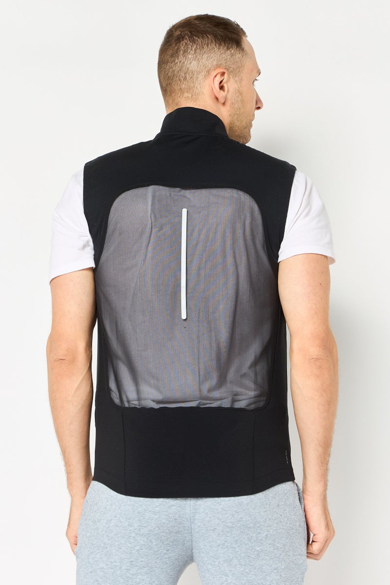 Adidas سترة جري رياضية للرجال بلا أكمام، سوداء - Image 4