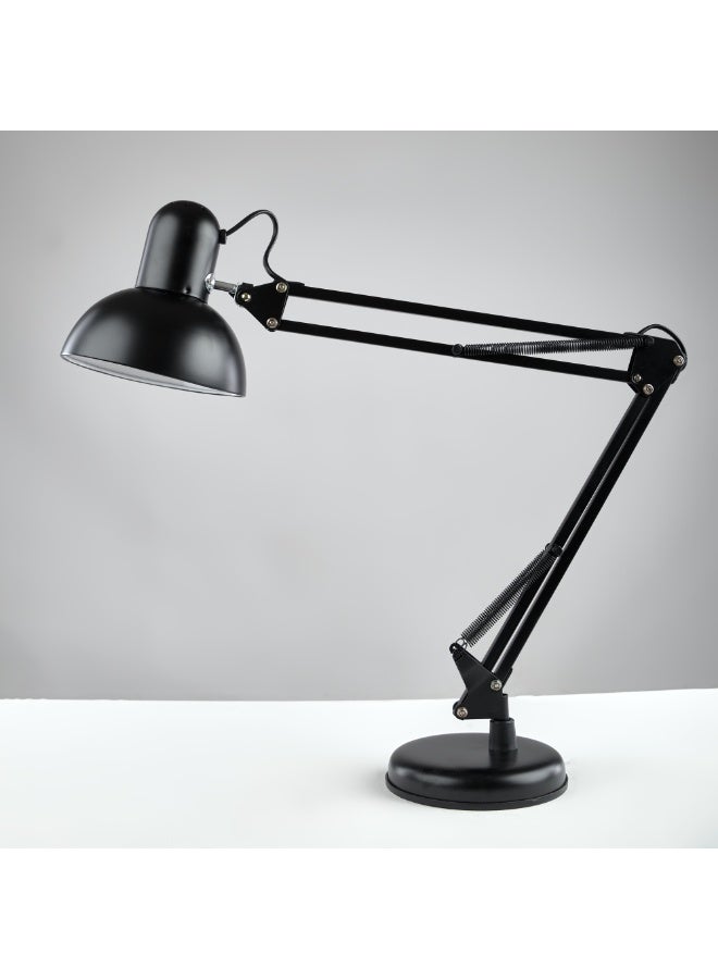 نجفة شوب أباجورة مكتب معدنية قابلة للتعديل باللون الأسود – تصميم عصري لإضاءة عملية - Image 1