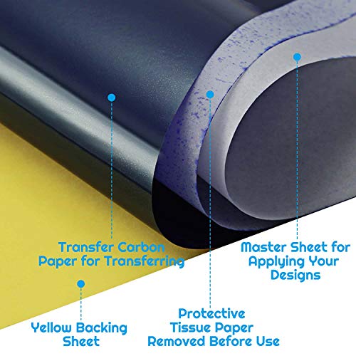 Audab 120 Sheets Tattoo Transfer Paper, Stencil Paper for Tattooing Printer, 8 1/4" x 11 3/4" - Image 2