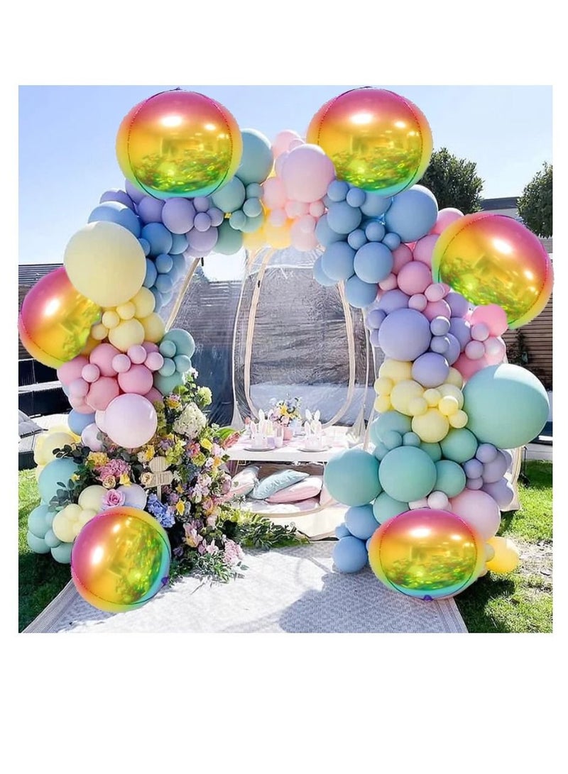 JOLLITY LLC Jumbo Shiny Multicolor Balloons 22 Inch 360 Degree 4D Round Birthday Party Mirror Finish Ombre Gradient Foil for Unicorn, Mermaid, Bridal Shower, Bachelorette (Pack of 6) - Image 2