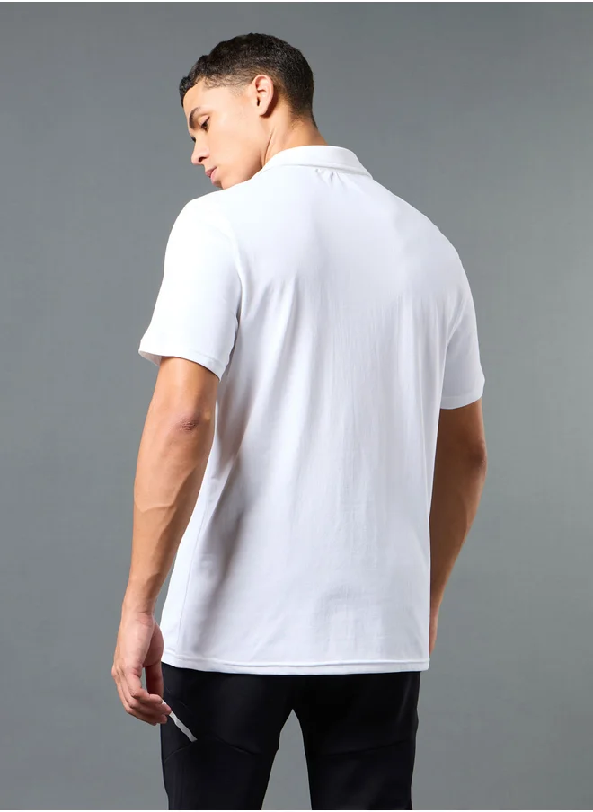 تكنوسبورت Technosport Men Solid Slim Fit Polo T-Shirt with COTFLEX