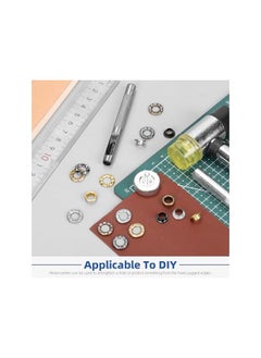 Glarks Glarks 122pcs 6mm (1/4in) Grommets with White Diamond Washers Set, 120pcs Golden, Silver, Gun-Black, Bronze Color Metal Grommets Eyelets and 2pcs Installation Tools for Canvas, Leather Repair  - Image 5