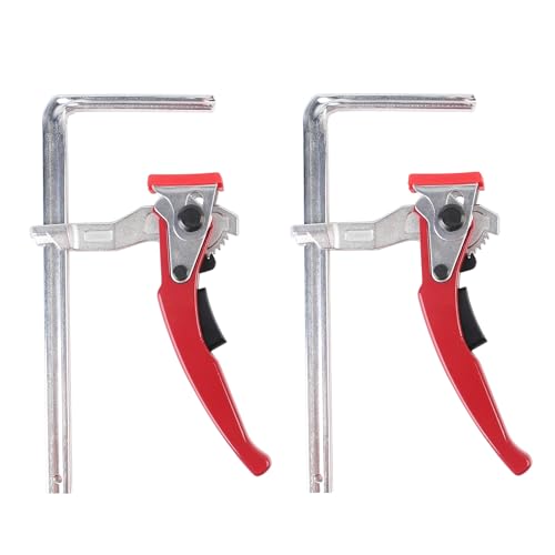 KETIPED 2 Pack Ratcheting Table Clamp Quick Saw Track Clamps Ratchet Guide Rail Quick Bar Clamp for MFT Table and Guide Rail SystemFClamps with 06 Clamping RangeMG040RD - Image 1