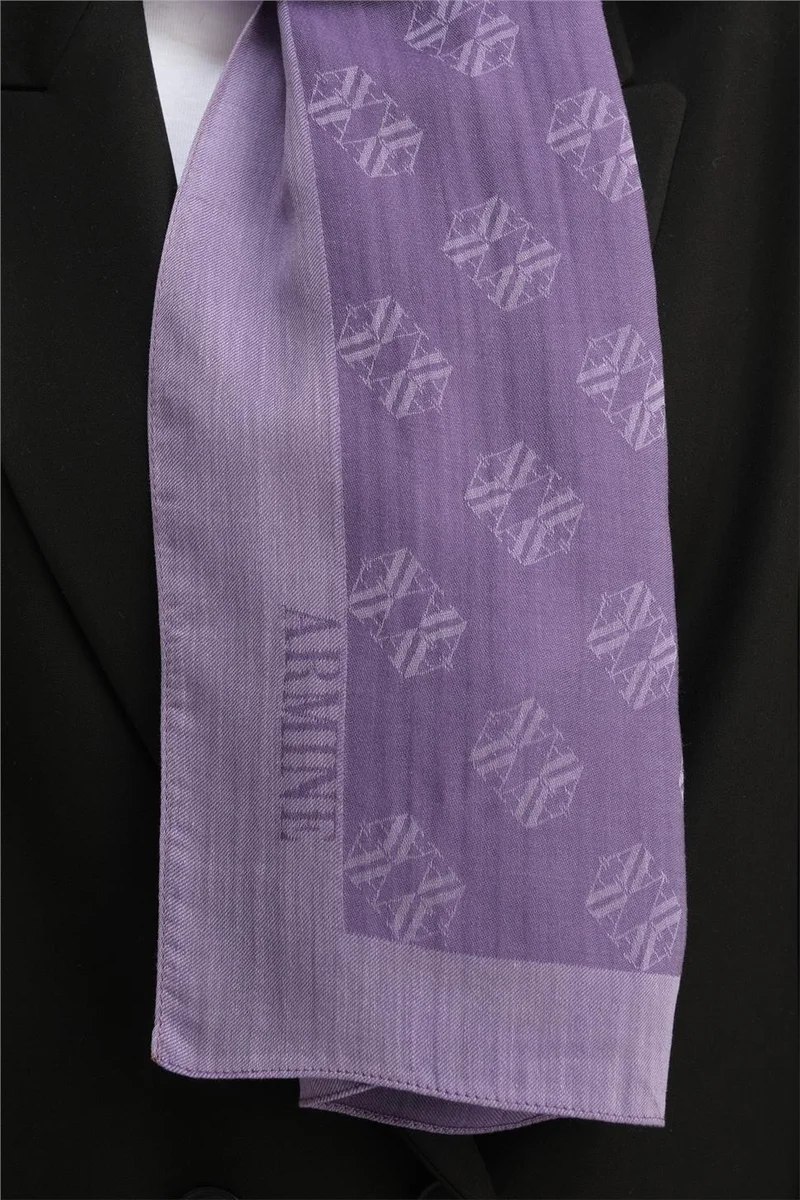 ARMINE Tensel Silk Minimal Monogram Pattern Shawl 3298