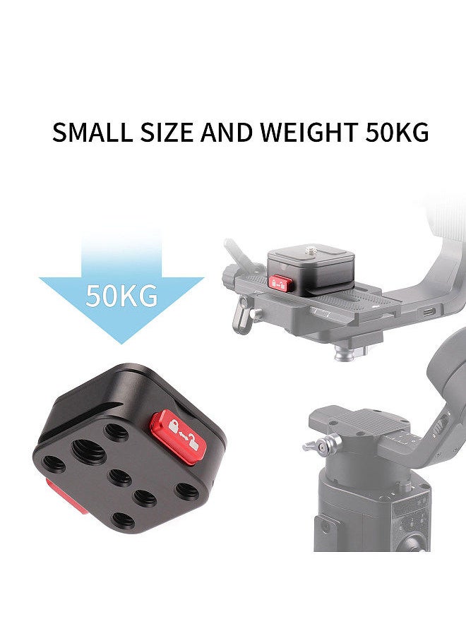 Generic - Quick Release Plate Tripod QR Plate Camera Mount Adapter Quick Setup Aluminum Alloy with 1/4 Inch Screw for DSLR Mirrorless Camera Tripod Gimbal Stabilizer - Image 1