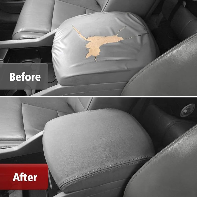 KBH Car Center Console Lid Cover Replacement for Honda Pilot 2009-2015, Vinyl Leather, Armrest Replace Covering, Anti-Scratch, Gray (Leather Part Only) - Image 5