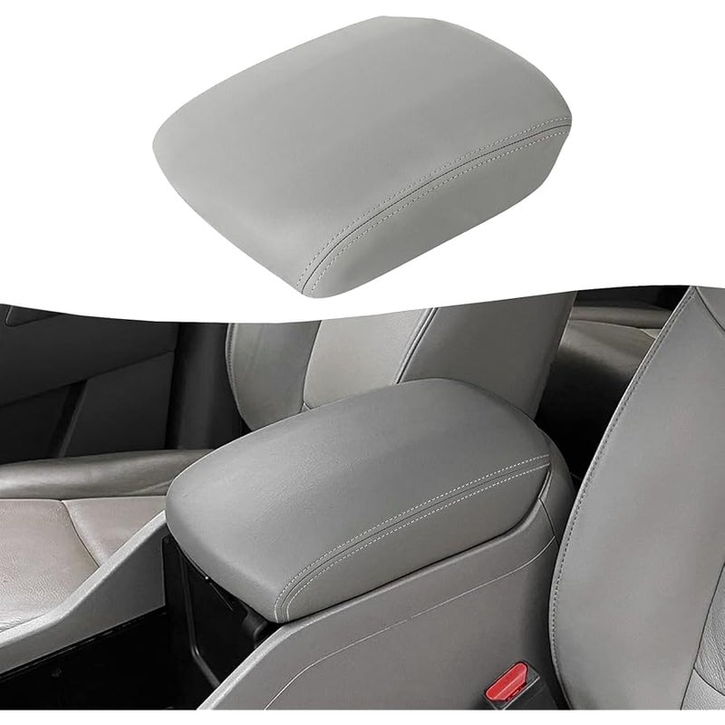 KBH Car Center Console Lid Cover Replacement for Honda Pilot 2009-2015, Vinyl Leather, Armrest Replace Covering, Anti-Scratch, Gray (Leather Part Only) - Image 1