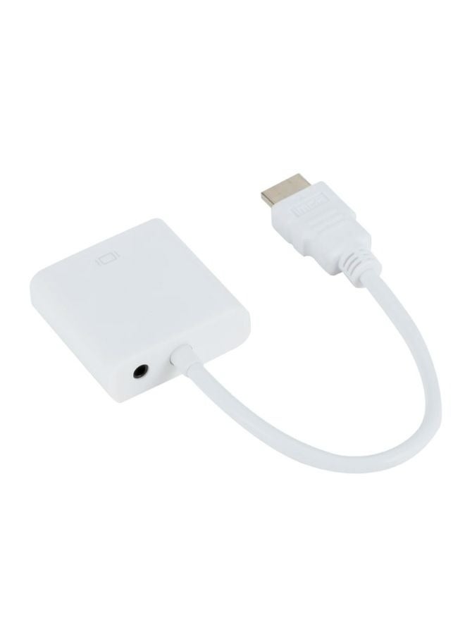 HDMI to VGA adapter (1080P) with 3.5 mm cable, white color - Image 2