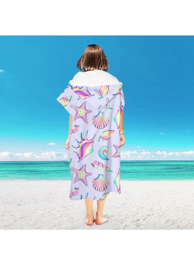 general 110*75CM Microfiber Hooded Poncho Beach Quick Drying Bathrobe Poncho - Image 1