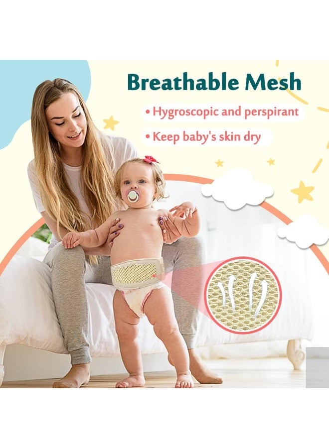 Mybow Umbilical Hernia Belt Baby, Infant Belly Button Band, Umbilical Cord Cover for Newborn Abdominal Binder, Hernia Support Truss, Belly Button Shaper, Adjustable Navel Band with 3 Compression Pad - Image 2