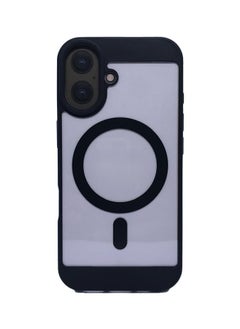 Magnetic transparent iPhone 16 case supports MagSafe  charging  for iPhone 16 - Black