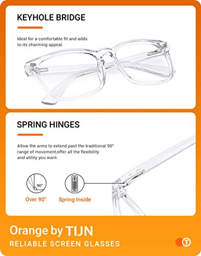 TIJN Blue Light Blocking Glasses for Women Men Clear Frame Square Nerd Eyeglasses Anti Blue Ray Computer Screen Glasses - Image 5