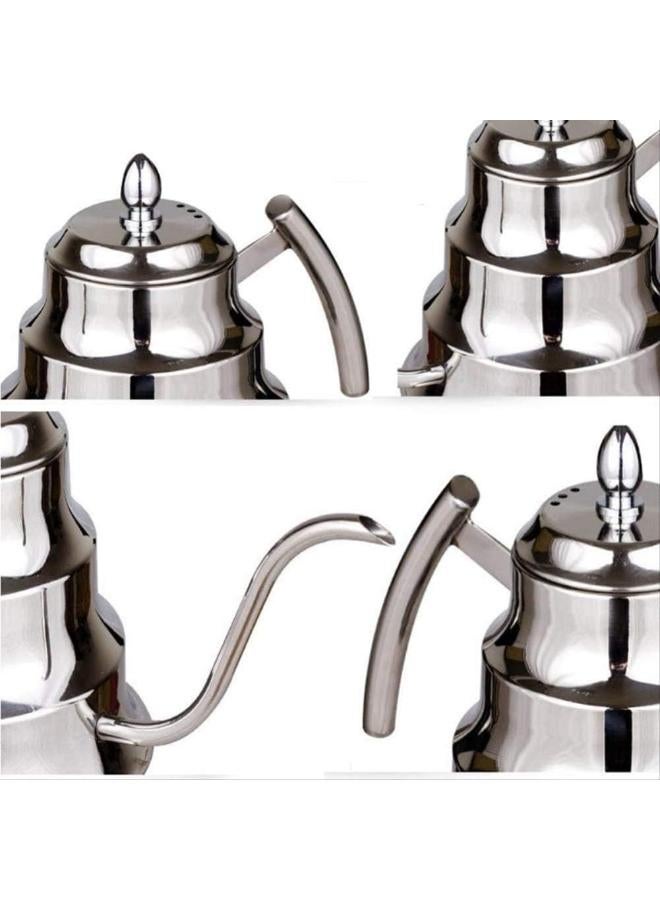Coffee Drip Gooseneck Pot Kettle Teapot Tea Kettle Coffee Stainless Steel Teapot Stainless Steel Gooseneck for Drip Coffee Drip Tea Kettle,Silver - Image 2