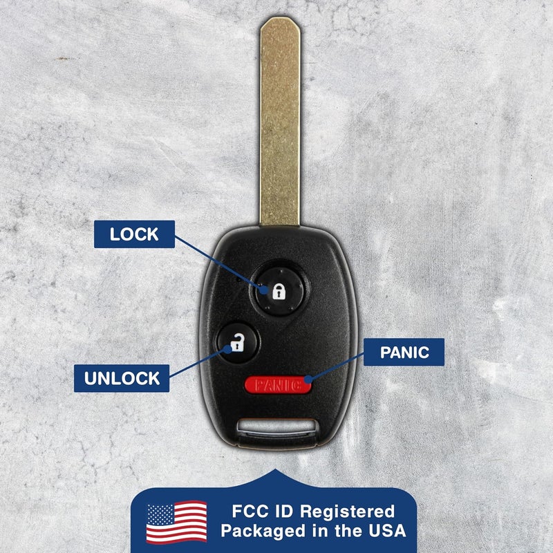 KeylessOption Keyless Entry Remote Control Uncut Car Ignition Chip Key Fob Replacement for OUCG8D-380H-A - Image 4