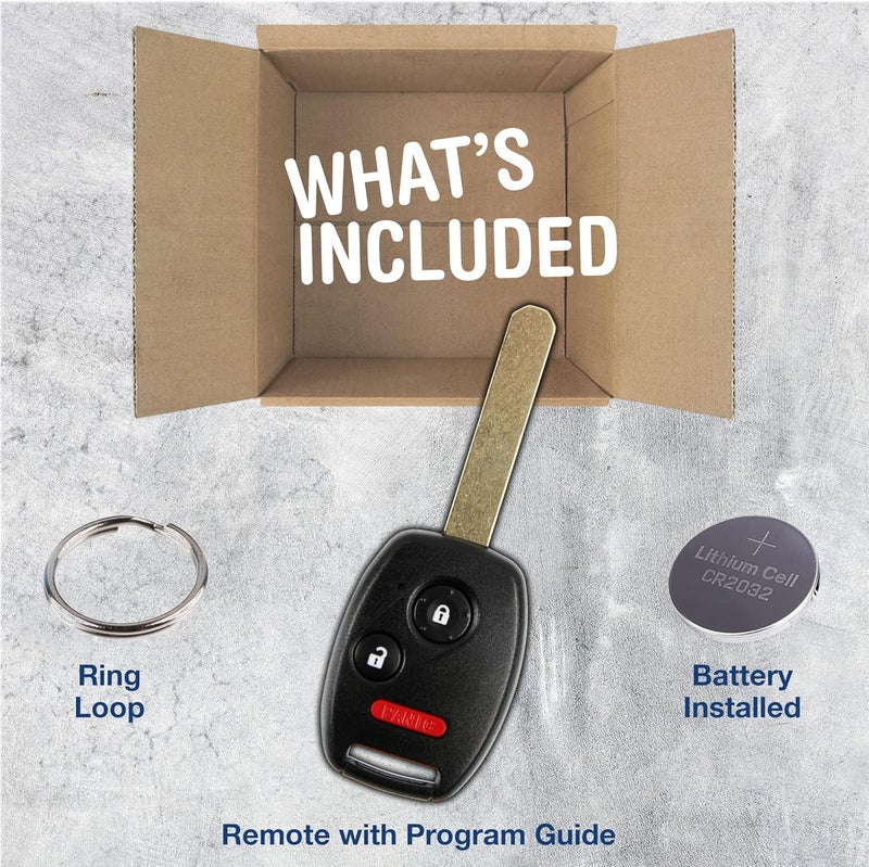 KeylessOption Keyless Entry Remote Control Uncut Car Ignition Chip Key Fob Replacement for OUCG8D-380H-A - Image 1