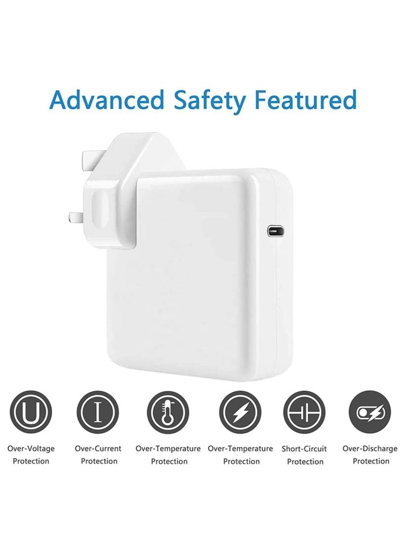 96W USB-C Fast Charger Replacement Type C Power Adapter Compatible With MacBook Pro 16/15/14/13'' for MacBook Air MacBook 12'' Included USB C to C Cable (2m)  - Image 2