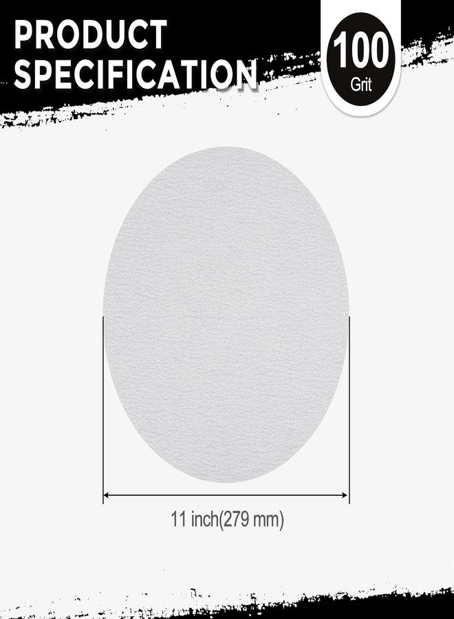 Kozelo 50 Pcs Sanding Discs 11 Inch 100 Grit Hook and Loop Random Orbital Sandpapers Suitable for Drywall Sander Wood Metal Furniture, White - Image 2