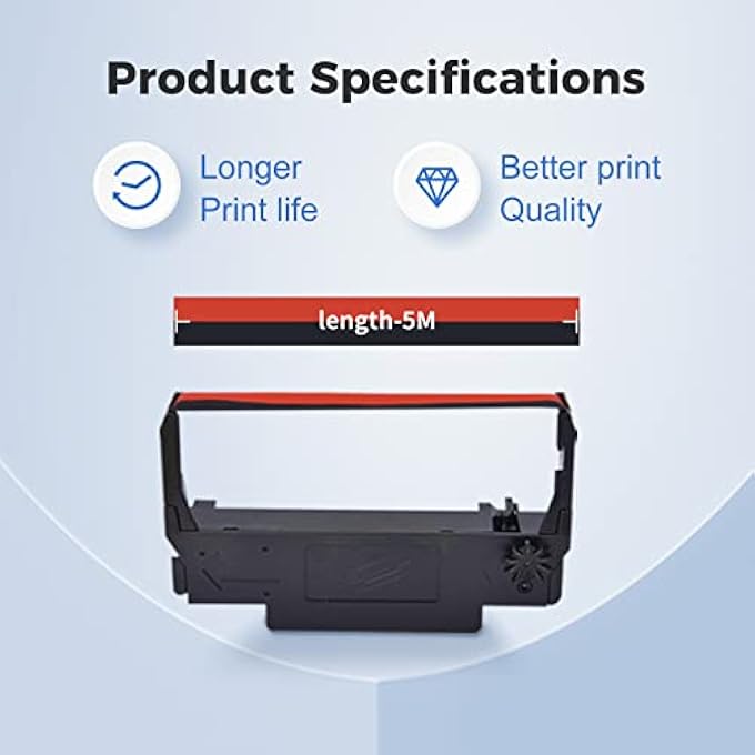 24 PACK ERC30 ERC-30 ERC 30 34 38 B/R COMPATIBLE WITH RIBBON CARTRIDGE USED WITH EPSON ERC30/ERC34/ERC38,TM-U220,BIXOLON GRC-220BR,M188B,BTP-M300 PRINTER (BLACK AND RED) - Image 2