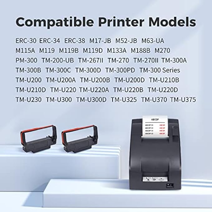 24 PACK ERC30 ERC-30 ERC 30 34 38 B/R COMPATIBLE WITH RIBBON CARTRIDGE USED WITH EPSON ERC30/ERC34/ERC38,TM-U220,BIXOLON GRC-220BR,M188B,BTP-M300 PRINTER (BLACK AND RED) - Image 3