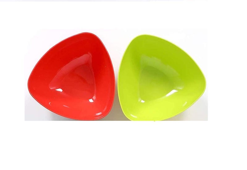 Luxansa Unbreakable Microwave Safe Oven Mixing Set of 4 Square Plastic Bowls Serving for Kitchen Snacks Salad Cake Unique Dessert Dinning Table Making Set Ice Cream Dry Fruits Freezer Safe for Kitchen 17 x 17 x 7 CM 1000 ML Triangle Bowl - Image 4