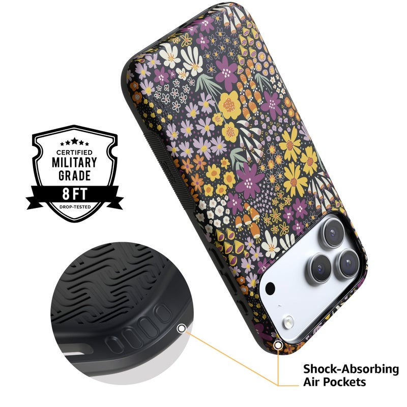 Casely iPhone 17 Pro Case | Falling for You | Plum Floral | Bold Protective Design | Compatible with MagSafe - Image 4