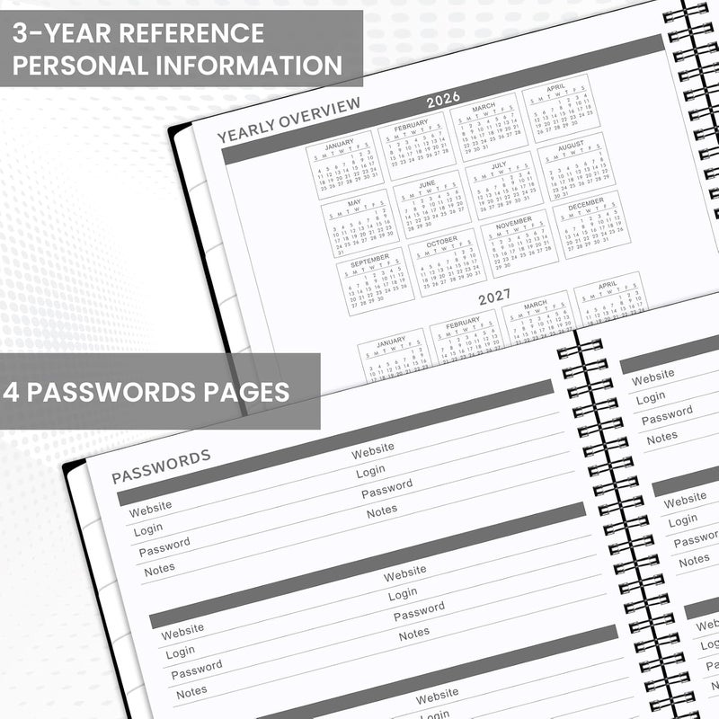 Artfan 2026 Monthly Planner/Calendar - 12 Monthly Planner, JAN 2026 - DEC 2026 Planners with Tabs & Pocket & Label, 8.5" x 11", 2 Pack, Black - Image 4