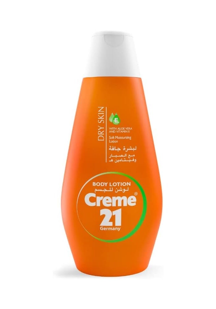 Creme 21 Body Lotion for Dry Skin with Aloe Vera and Vitamin E - 400 ml - Image 1