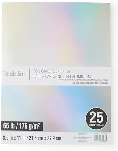 RECOLLECTIONS FOIL CARDSTOCK PAPER Holographic 25ct sheets - Image 1