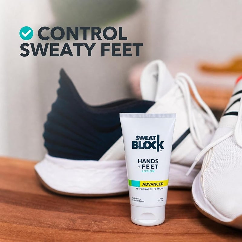 SweatBlock Antiperspirant Lotion for Sweaty Hands & Feet, Anti Sweat Hyperhidrosis Treatment to Help Stop Hand Sweat and Foot Perspiration, Non-irritating, 50mL (2 Pack) - Image 3