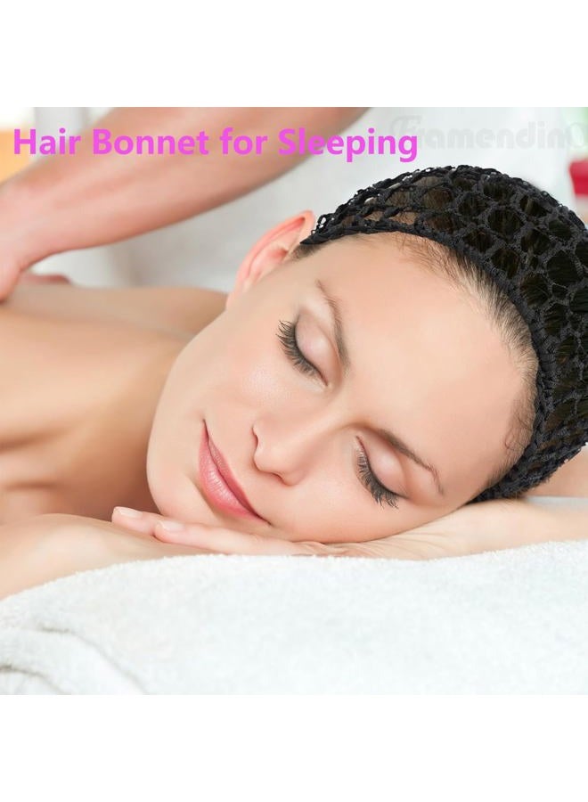 AUEAR , Hair Nets Cap Sleeping Hairnet Snoods Wrap Bonnets Long Straight Curl Wig Head Protector Mesh Wrapping Crochet Wave Cook Hats Bun Lift Strap Weaving Sew For Women Ballet (5 Pack, Multi) - Image 2