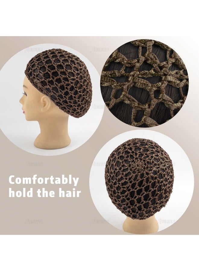 AUEAR , Hair Nets Cap Sleeping Hairnet Snoods Wrap Bonnets Long Straight Curl Wig Head Protector Mesh Wrapping Crochet Wave Cook Hats Bun Lift Strap Weaving Sew For Women Ballet (5 Pack, Multi) - Image 5
