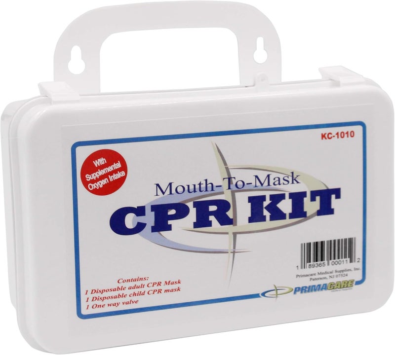 PRIMACARE طقم إنعاش CPR Primacare KC1010 مع قناع إنقاذ للبالغين والأطفال مع صمام أحادي الاتجاه للفم إلى الفم للأكسجين التكميلي مع حافظة حائطية مرفقة - Image 5