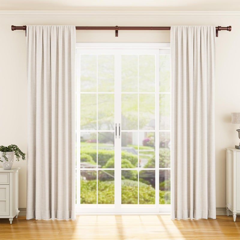 YaFex Curtain Rods 32-144 Inch, Heavy Duty 1 Inch Adjustable Curtain Rod for Windows, Bronze Extra Long Window Treatment Rods, Modern Design, Easy Installation - Image 2