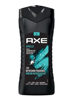 Axe Axe Apollo 3 In 1 Body Face and Hair Wash For Men, Long-Lasting Refreshing Sage and Cedarwood Fragrance For Upto 12 Hrs Natural Origin Ingredients Removes Odor and Bacteria No Parabens 400ml  - Image 1