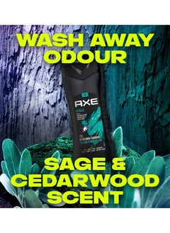 Axe Axe Apollo 3 In 1 Body Face and Hair Wash For Men, Long-Lasting Refreshing Sage and Cedarwood Fragrance For Upto 12 Hrs Natural Origin Ingredients Removes Odor and Bacteria No Parabens 400ml  - Image 3