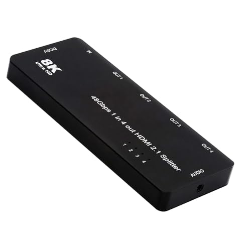 NFHK HDMI Splitter 8K 60hz UltraHD Converter Compatible 21 Switch 1IN4OUT 48Gbps UHD Hub Support HDCP SST Extended 4K120hz 35mm Audio - Image 1