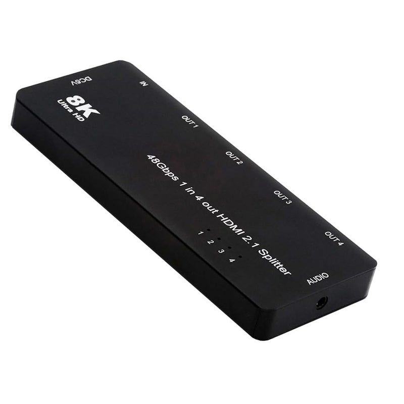 NFHK HDMI Splitter 8K 60hz UltraHD Converter Compatible 21 Switch 1IN4OUT 48Gbps UHD Hub Support HDCP SST Extended 4K120hz 35mm Audio - Image 2