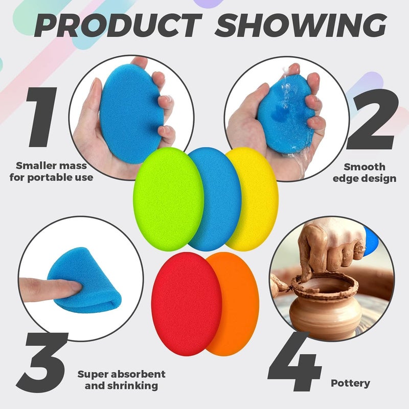 Jexine 30 Pieces Pottery Sponge for Clay Ceramics Pottery Clay Sponge Cleanup and Shaping Mud Tool Supplies for All Ceramic Artists - Image 5
