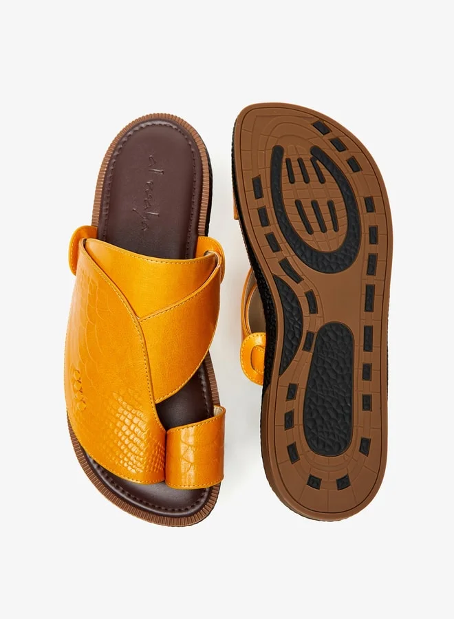 Al Waha Mens Textured SlipOn Arabic Sandals