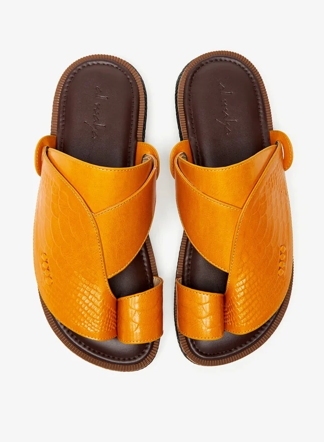 Al Waha Mens Textured SlipOn Arabic Sandals