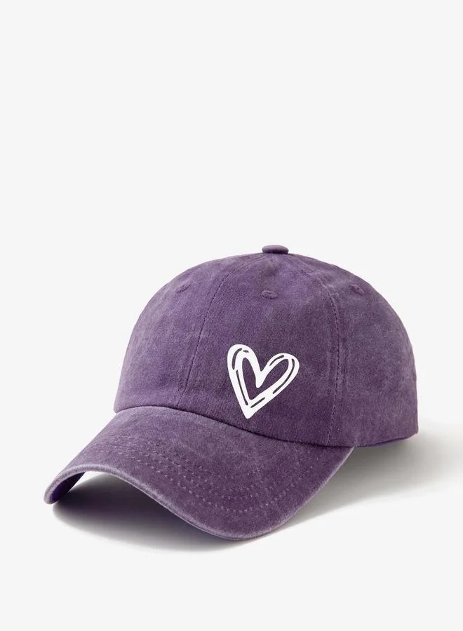 تايك تو قبعة بيسبول مطبعة بقلب