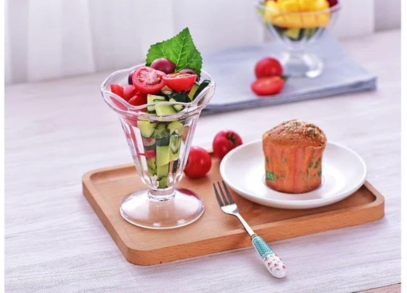ConvertKitchen Crystal Glass Ice Cream Bowl Home Kitchen Serving Platter or Dessert Cup for Sundae Sweets Snacks Fruit Pudding Nuts or Dip Serving Bowls Set of 6 - Image 3