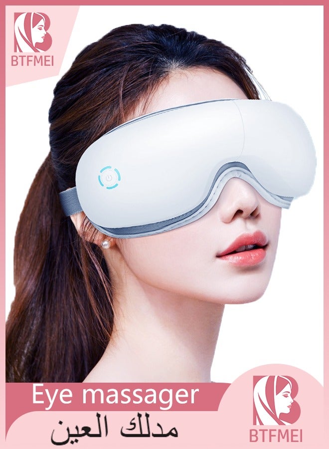 BTFMEI Eye Massager with Heat, 5 Massage Modes and 180° Folding Design, Heated Eye Mask with Bluetooth Music, Massages Eye Muscles, Eye Care Gift Suitable for Adults  - Image 1