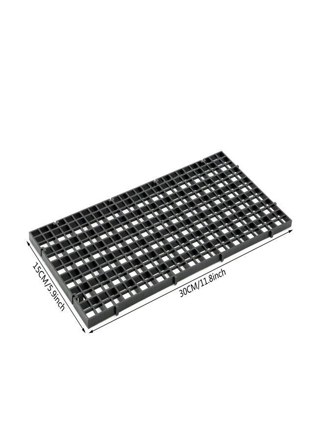 ALEGI 12 Pcs Aquarium Fish Tank Divider Plastic Egg Crate Aquarium Filter Bottom Tray Grid Isolation Board Partition Net Pane Separator (S 12pcs Black) - Image 2