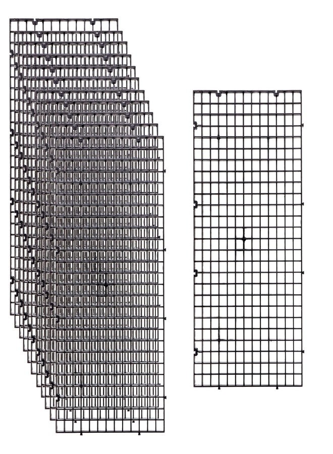 ALEGI 12 Pcs Aquarium Fish Tank Divider Plastic Egg Crate Aquarium Filter Bottom Tray Grid Isolation Board Partition Net Pane Separator (S 12pcs Black) - Image 1
