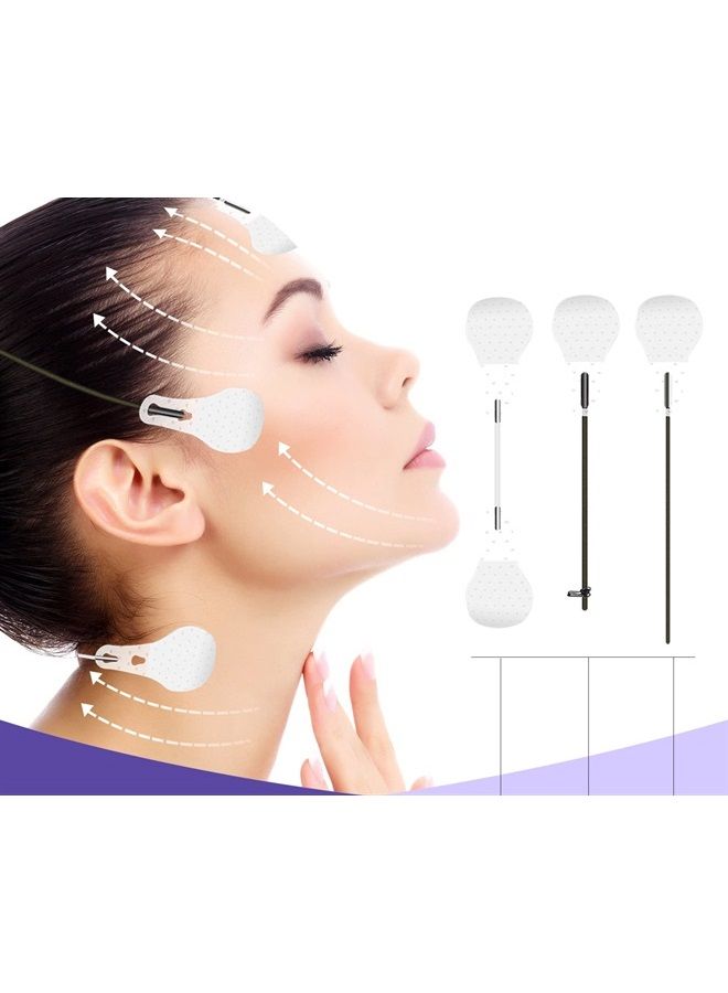 Teetown شريط رفع الوجه، 40 قطعة شريط وجه غير مرئي فائق النحافة مع حبال رفع مرنة، يشد البشرة ويخفي التجاعيد في الوجه والرقبة ويشد البشرة المترهلة - Image 2