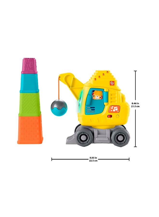 Fisher-Price Baby & Toddler Learning Toy Count & Stack Crane with Blocks, Lights, Music & Sounds for Infants Ages 9+ Months - Image 5