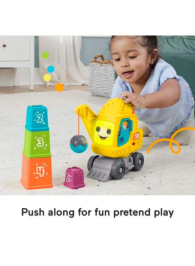 Fisher-Price Baby & Toddler Learning Toy Count & Stack Crane with Blocks, Lights, Music & Sounds for Infants Ages 9+ Months - Image 3